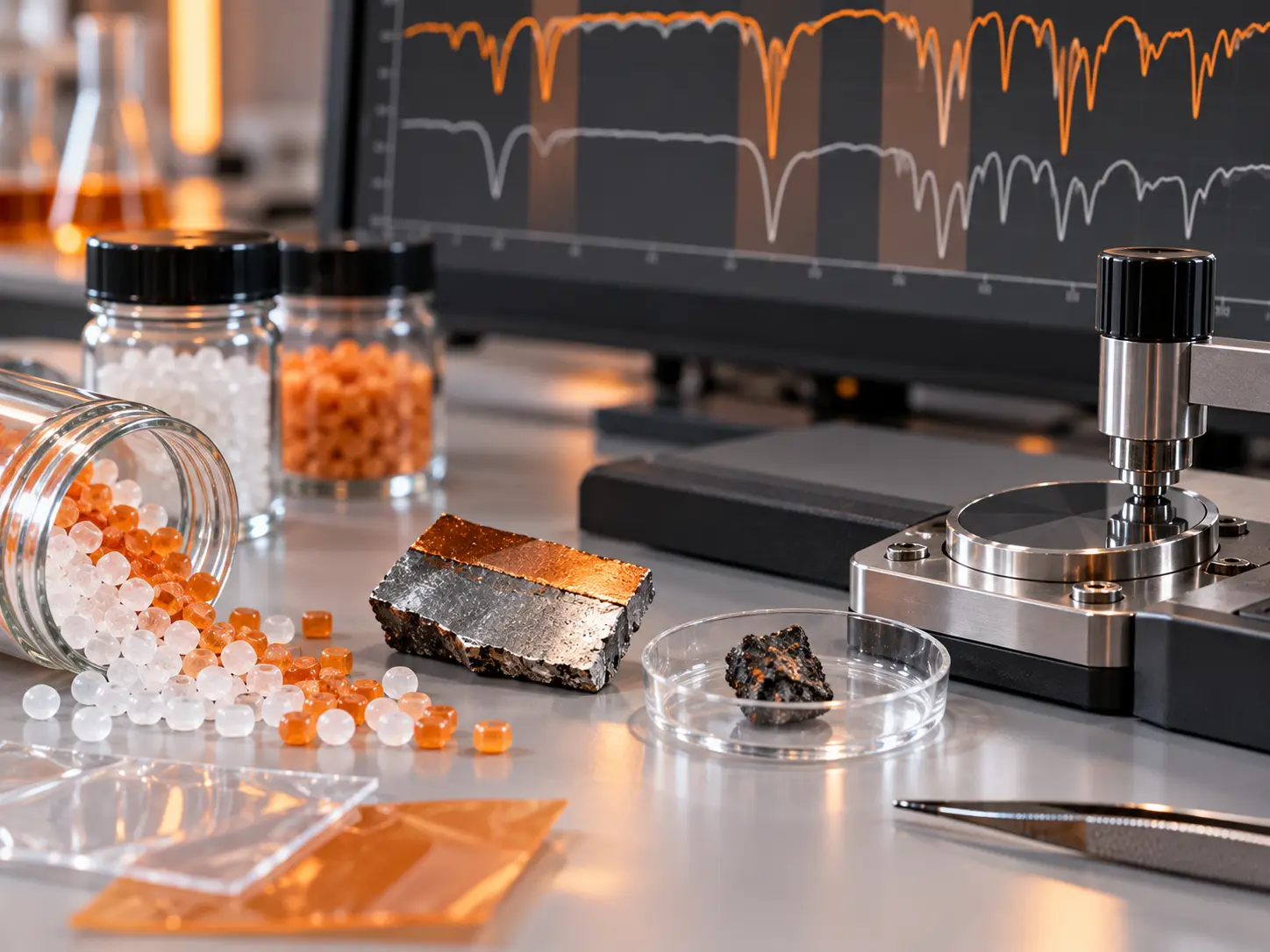 FTIR application for polymer identification, contamination analysis, coating analysis, and unknown materials
