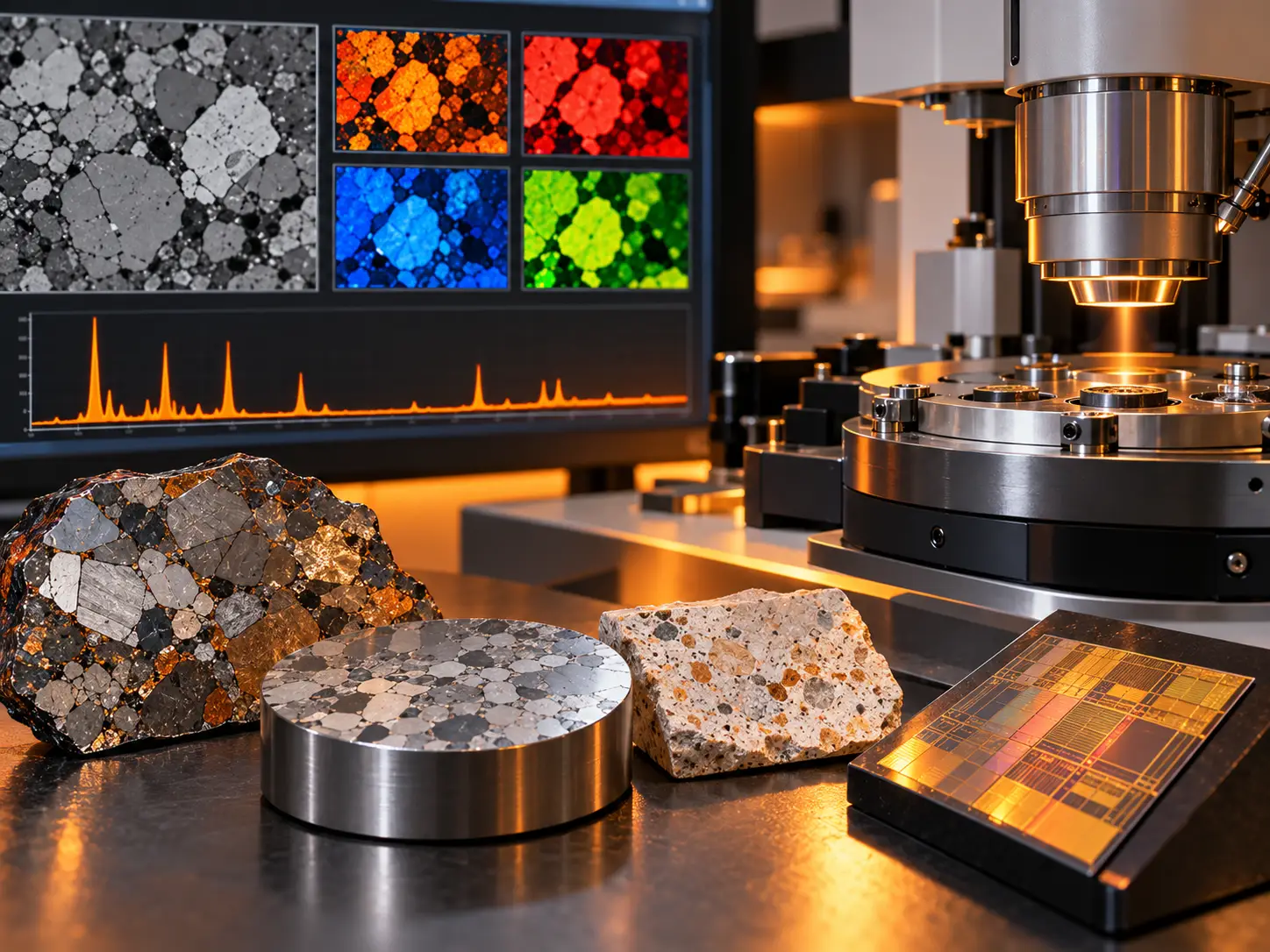 EPMA application for mineral, alloy, ceramic, geological, and semiconductor elemental analysis