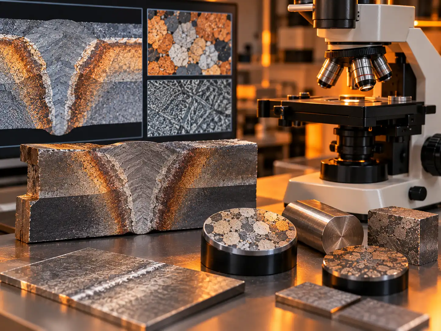 Metallography application for steel, weld, alloy, heat-affected zone, and failure analysis
