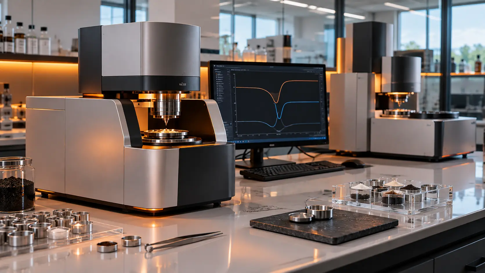 Thermal analysis instrument for TGA DSC and surface characterization